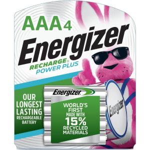 imageEnergizer Rechargeable AAA Batteries Recharge Power Plus Triple A Battery PreCharged 4 Count4 Count Pack of 1
