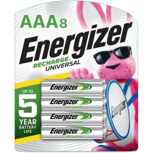 imageEnergizer Rechargeable AAA Batteries Recharge Universal Triple A Battery PreCharged 8 CountAAA