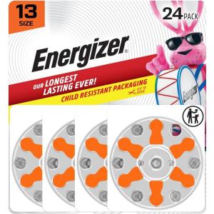 imageEnergizer Hearing Aid Batteries Size 13 Orange Tab 24 PackOrange Tab