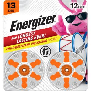 imageEnergizer Size 13 Hearing Aid Batteries Orange Tab Hearing Aid Batteries Size 13 16 CountOrange Tab
