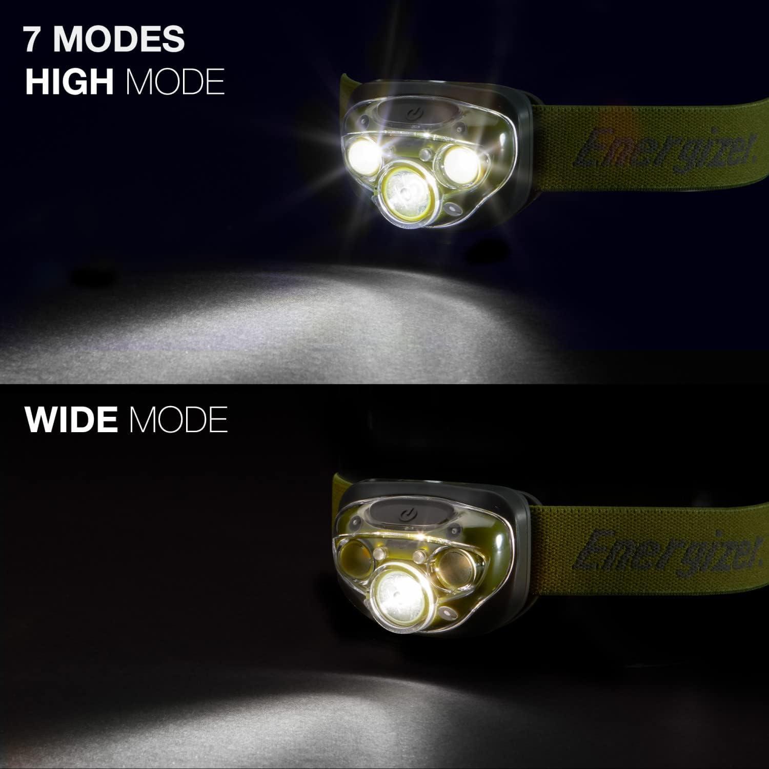 imageEnergizer LED Headlamp Pro260 Rugged IPX4 Water Resistant Head Light Ultra Bright Headlamps for Running Camping Outdoor Storm Power Outage Batteries IncludedForest Green