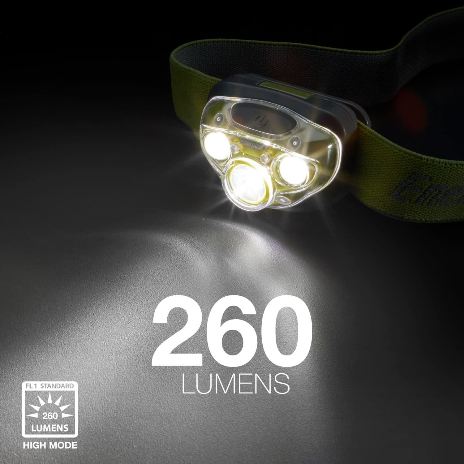 imageEnergizer LED Headlamp Pro260 Rugged IPX4 Water Resistant Head Light Ultra Bright Headlamps for Running Camping Outdoor Storm Power Outage Batteries IncludedForest Green