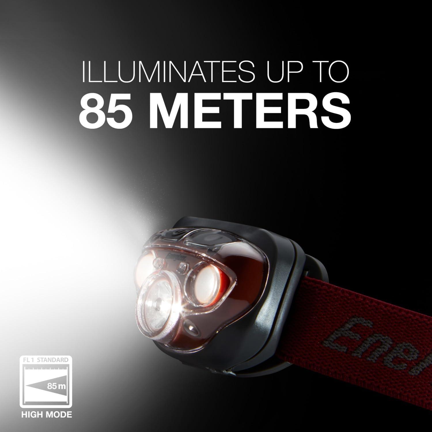 imageEnergizer LED Headlamp Pro260 Rugged IPX4 Water Resistant Head Light Ultra Bright Headlamps for Running Camping Outdoor Storm Power Outage Batteries IncludedRustic Red