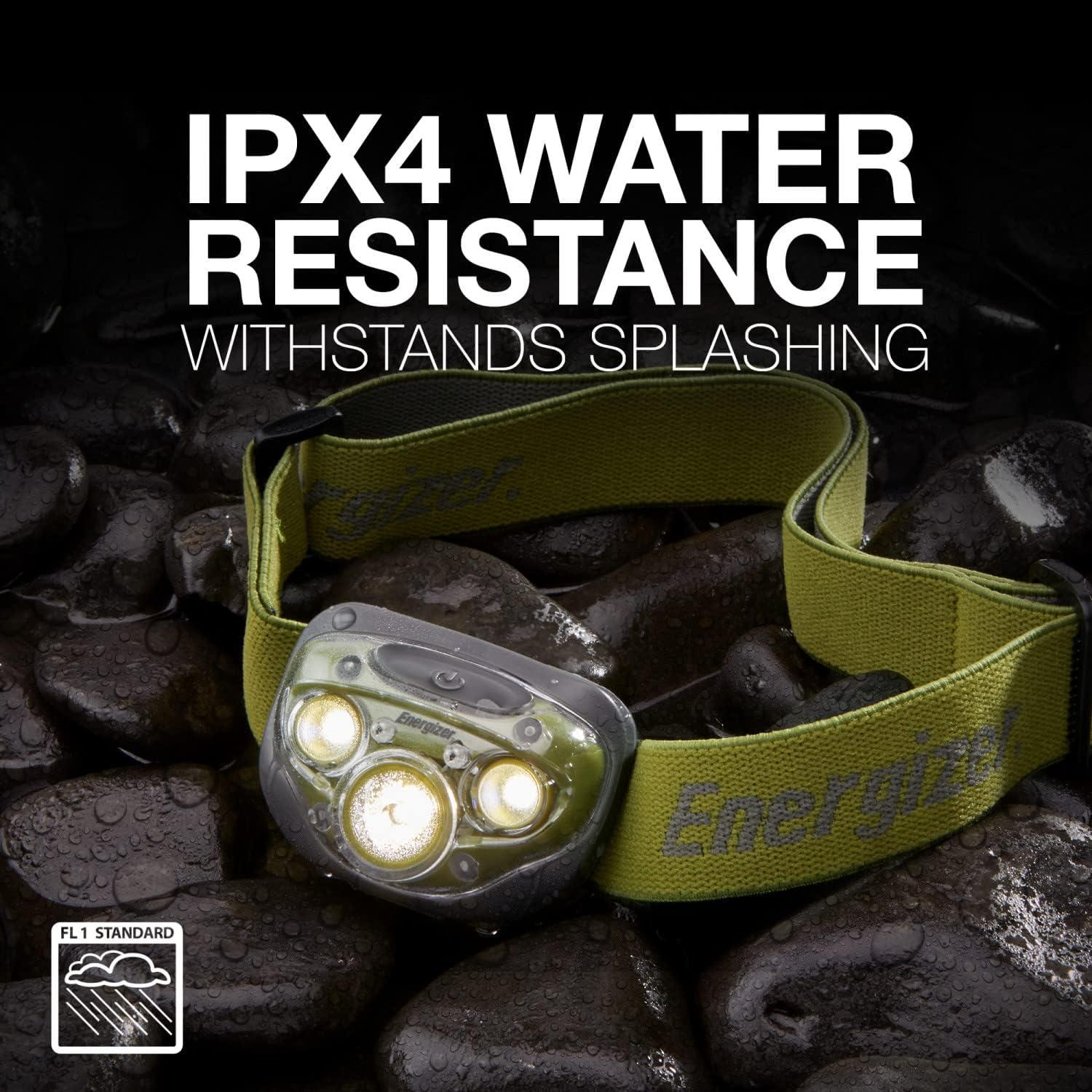 imageEnergizer LED Headlamp Pro260 Rugged IPX4 Water Resistant Head Light Ultra Bright Headlamps for Running Camping Outdoor Storm Power Outage Batteries IncludedForest Green