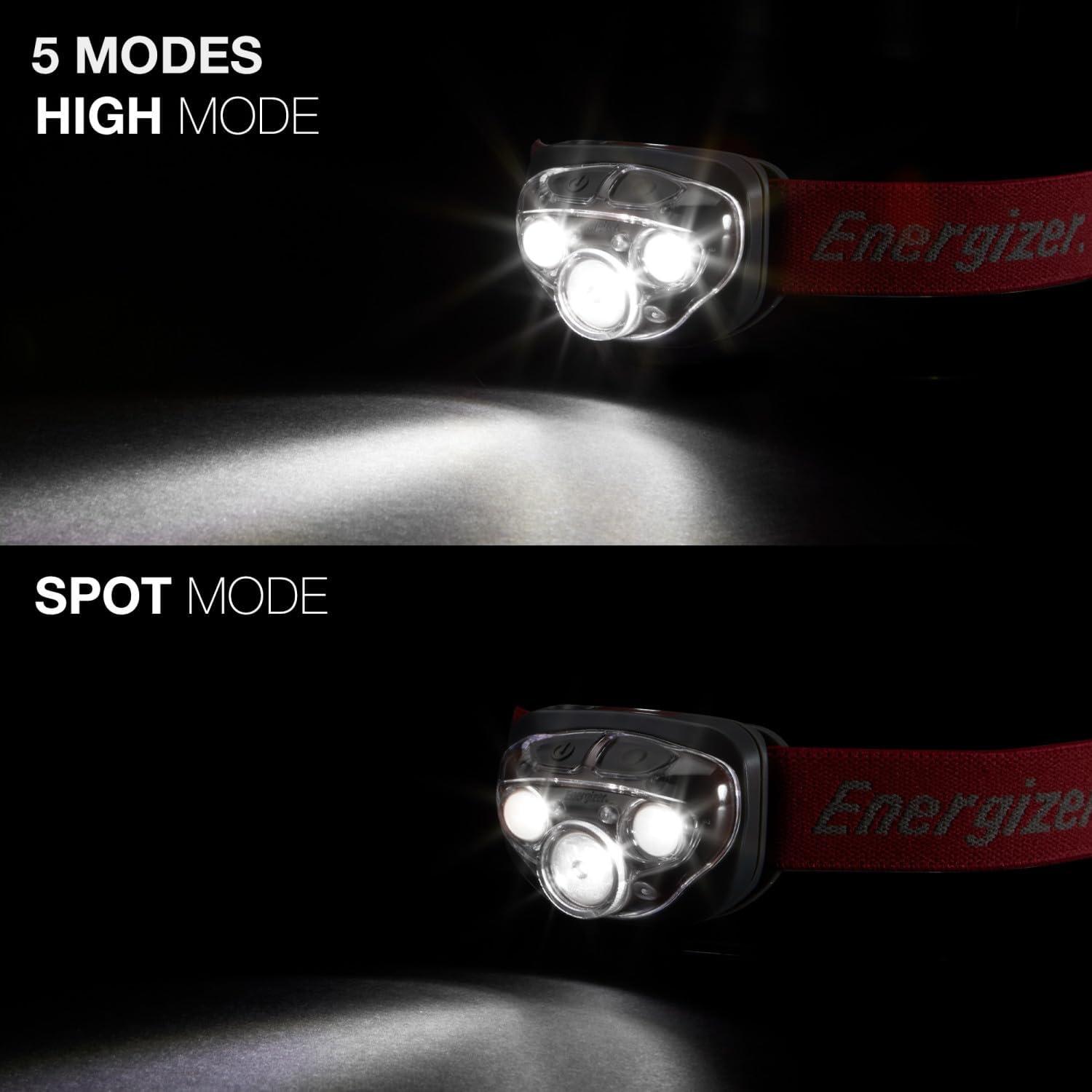 imageEnergizer LED Headlamp Pro260 Rugged IPX4 Water Resistant Head Light Ultra Bright Headlamps for Running Camping Outdoor Storm Power Outage Batteries IncludedRustic Red