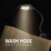 imageEnergizer Rechargeable LED Book Light Clip On Reading Light with Adjustable Light Modes USB Charging Cable Included Pack of 1 Black
