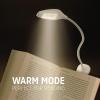 imageEnergizer Rechargeable LED Book Light Clip On Reading Light with Adjustable Light Modes USB Charging Cable Included Pack of 1 White