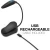 imageEnergizer Rechargeable LED Book Light Flex 3 Modes Warm Light Clip On Reading Light with Flexible Neck for Reading in Bed USB IncludedBlack
