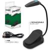 imageEnergizer Rechargeable LED Book Light Flex 3 Modes Warm Light Clip On Reading Light with Flexible Neck for Reading in Bed USB IncludedBlack