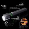 imageEnergizer Rechargeable LED Flashlight X1000 Hybrid Power Capability Ultra Bright 1000 Lumens IPX4 Water Resistant Rugged Aluminum Tactical LED Flash Light USB Charging Cable IncludedBlack Rechargeable  1100 Lumens