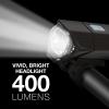 imageEnergizer X400 Rechargeable Bike Light IPX4 Water Resistant Compact and Lightweight Design Front Clip Light and Rear LED Light for Visibility Black