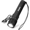 imageEnergizer Rechargeable LED Flashlight X1000 Hybrid Power Capability Ultra Bright 1000 Lumens IPX4 Water Resistant Rugged Aluminum Tactical LED Flash Light USB Charging Cable IncludedGrey Rechargeable  1000 Lumens