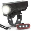 imageEnergizer X400 Rechargeable Bike Light IPX4 Water Resistant Compact and Lightweight Design Front Clip Light and Rear LED Light for Visibility Black