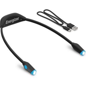 imageEnergizer LED Rechargeable Black Neck Light Flex Book Light for Reading in Bed 3 Brightness Levels ampamp Dimming Feature Bendable Arms Long Lasting Perfect for Reading Knitting Camping 1PackBlack 1Pack