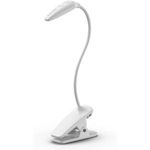 imageEnergizer Rechargeable LED Book Light Clip On Reading Light with Adjustable Light Modes USB Charging Cable Included Pack of 1 White