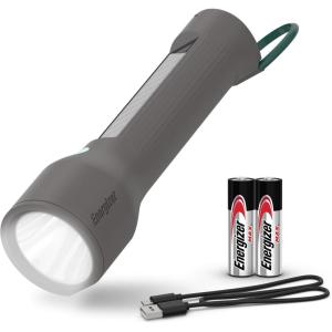 imageEnergizer S600 Hybrid Power LED Flashlight Solar Rechargeable or AA Battery Powered IPX4 Water Resistant Bright Flashlight