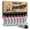 imageEnergizer MAX AAA Batteries 16 Pack Triple A Alkaline Batteries16 Count Pack of 1