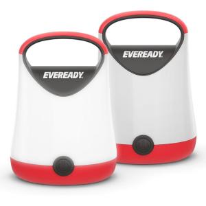 imageEveready LED Camping Lantern X250 2Pack Super Bright Tent Lights Rugged Water Resistant LED Lanterns 100 Hour Runtime Batteries Included Red and Black2 Pack