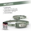 imageEnergizer Universal LED Headlamp Lightweight Bright Headlamp for Outdoors Camping and Emergency Light for Adults and Kids Includes Batteries Pack of 2Green