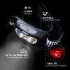 imageEnergizer Universal LED Headlamp Lightweight Bright Headlamp for Outdoors Camping and Emergency Light for Adults and Kids Includes Batteries Pack of 2Black