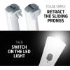 imageEnergizer Weatheready Rechargeable Compact Handheld Light Plugin Rechargeable LED Light Automatic TurnOn Emergency Flashlight Builtin Rechargeable Battery Included 3 CountWhite