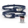 imageEnergizer Universal LED Headlamp Lightweight Bright Headlamp for Outdoors Camping and Emergency Light for Adults and Kids Includes Batteries Pack of 2Navy
