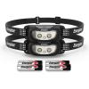 imageEnergizer Universal LED Headlamp Lightweight Bright Headlamp for Outdoors Camping and Emergency Light for Adults and Kids Includes Batteries Pack of 2Black