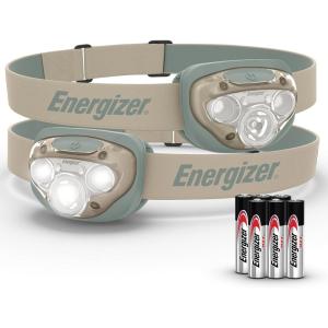 imageEnergizer LED Headlamp PRO 2Pack IPX4 Water Resistant Headlamps HighPerformance Head Light for Outdoors Camping Running Storm Survival LED Light for Emergencies Batteries IncludedGreenTan
