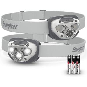 imageEnergizer LED Headlamp PRO 2Pack IPX4 Water Resistant Headlamps HighPerformance Head Light for Outdoors Camping Running Storm Survival LED Light for Emergencies Batteries IncludedStone Gray