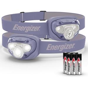 imageEnergizer LED Headlamp PRO 2Pack IPX4 Water Resistant Headlamps HighPerformance Head Light for Outdoors Camping Running Storm Survival LED Light for Emergencies Batteries IncludedPurple