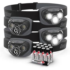 imageEnergizer LED Headlamps PRO260 4Pack IPX4 Water Resistant Headlamps HighPerformance Head Light for Outdoors Camping Running Storm Survival LED Light for Emergencies Batteries Included