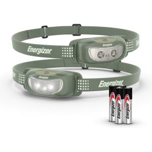 imageEnergizer Universal LED Headlamp Lightweight Bright Headlamp for Outdoors Camping and Emergency Light for Adults and Kids Includes Batteries Pack of 2Green