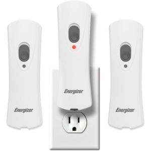 imageEnergizer Weatheready Rechargeable Compact Handheld Light Plugin Rechargeable LED Light Automatic TurnOn Emergency Flashlight Builtin Rechargeable Battery Included 3 CountWhite
