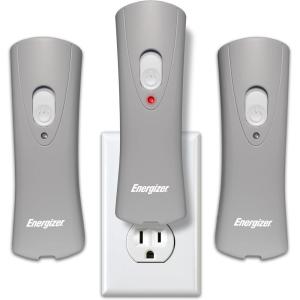 imageEnergizer Weatheready Rechargeable Compact Handheld Light Plugin Rechargeable LED Light Automatic TurnOn Emergency Flashlight Builtin Rechargeable Battery Included 3 CountGray