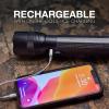 imageEnergizer TacR1000 LED Tactical Flashlight Bright Rechargeable Flashlight for Emergencies and Camping Gear Water Resistant Flashlight USB Included Pack of 1 Black