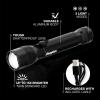 imageEnergizer TacR1000 LED Tactical Flashlight Bright Rechargeable Flashlight for Emergencies and Camping Gear Water Resistant Flashlight USB Included Pack of 1 Black