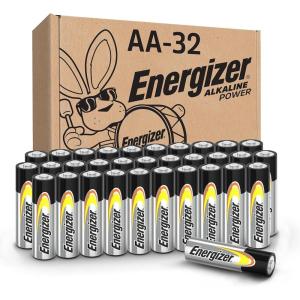 imageEnergizer AA Batteries Alkaline Power Double A Battery Alkaline 32 Count32 Count Pack of 1
