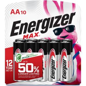 imageEnergizer MAX AA Batteries 12 Pack Double A Alkaline Batteries10 Count Pack of 1