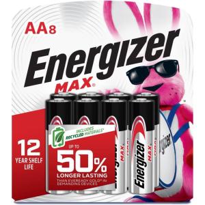 imageEnergizer MAX AA Batteries 12 Pack Double A Alkaline Batteries8 Count Pack of 1
