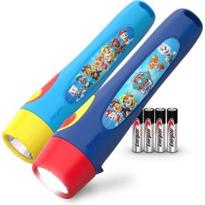 imageEnergizer Rubble ampamp Crew Flashlight for Kids 2 Pack 15 Lumens Handheld LED Kids Light That Runs on 2 AAA BatteriesBlue 2 Pack Flashlights
