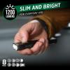 imageEnergizer Flashlight 1200SLR Tactical EDC Rechargeable Flash Light 1200 Lumens Compact Flat Pocket Light