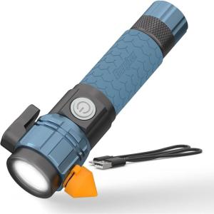 imageEnergizer A500 Rechargeable Flashlight Auto Safety Seat Belt Cutter and Glass Breaker IPX4 Water Resistant Battery and USB Cable Included