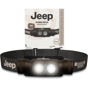 imageEnergizer Jeep Hybrid Rechargeable Metal LED Headlamp 2000 Lumens Bright Headlamp with Power Source Flexibility for Any Adventure on or Off Road