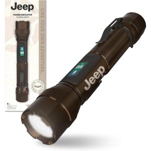 imageEnergizer Jeep Power Indicator Rechargeable LED Flashlight 1000 Lumens Rechargeable Flashlight with TrailReady Construction and EasytoRead Digital Power Indicator Display