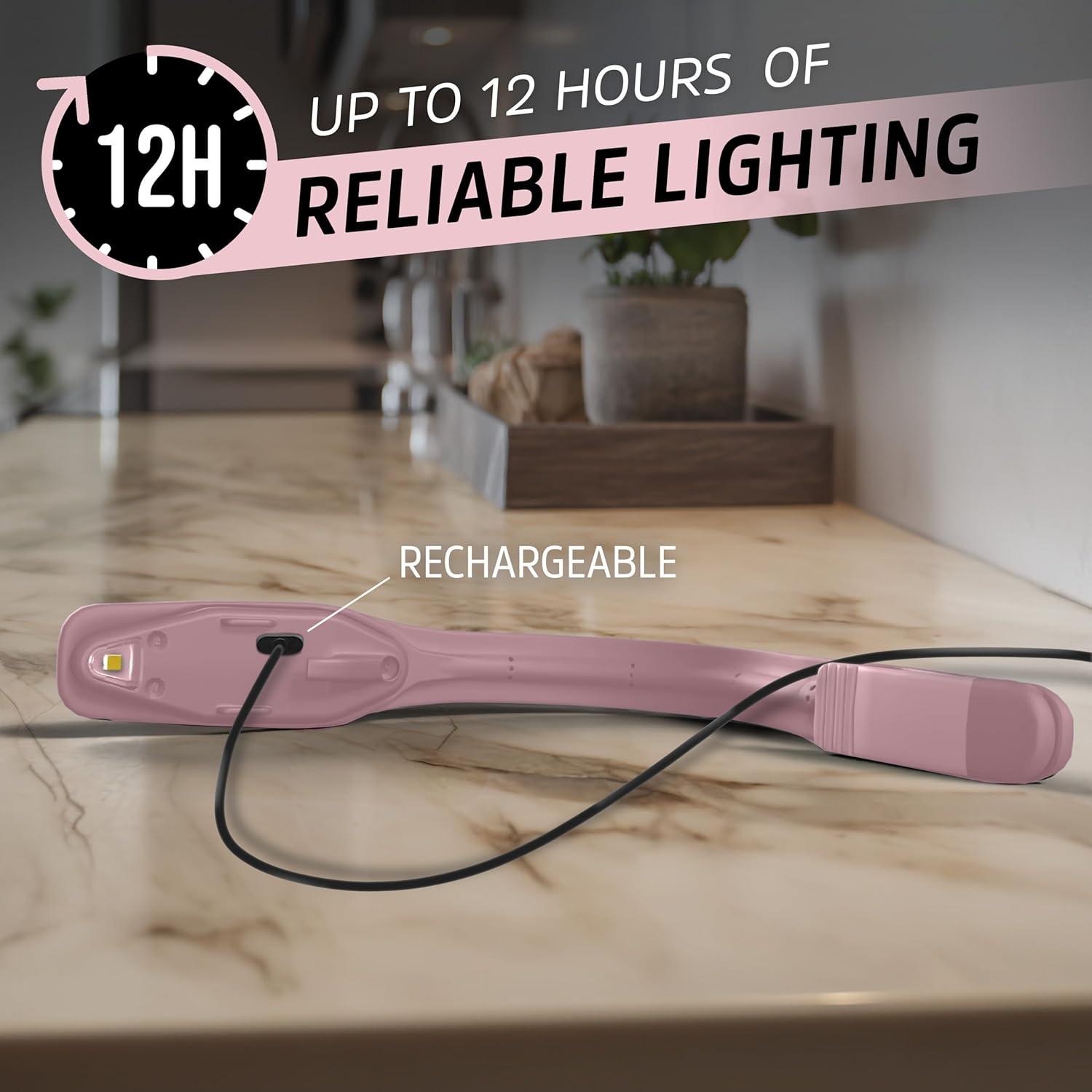 imageEnergizer FlexR LED Rechargeable Book Light for Reading in Bed Reading Light with Warm LED Color LongLasting and Lightweight Pink
