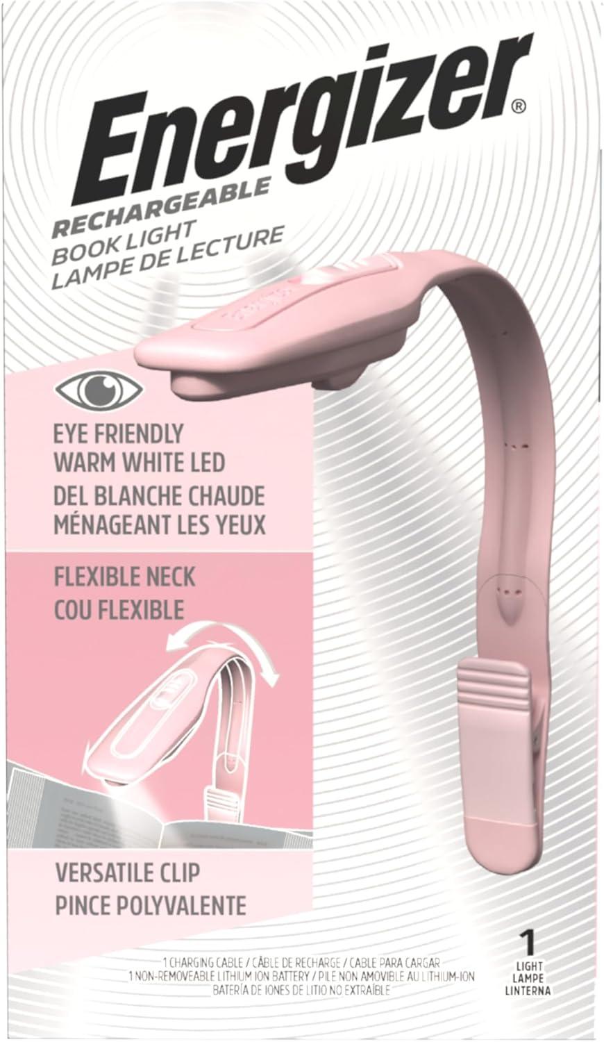 imageEnergizer FlexR LED Rechargeable Book Light for Reading in Bed Reading Light with Warm LED Color LongLasting and Lightweight Pink