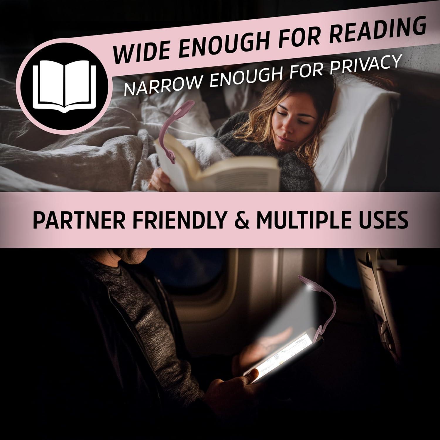 imageEnergizer FlexR LED Rechargeable Book Light for Reading in Bed Reading Light with Warm LED Color LongLasting and Lightweight Pink