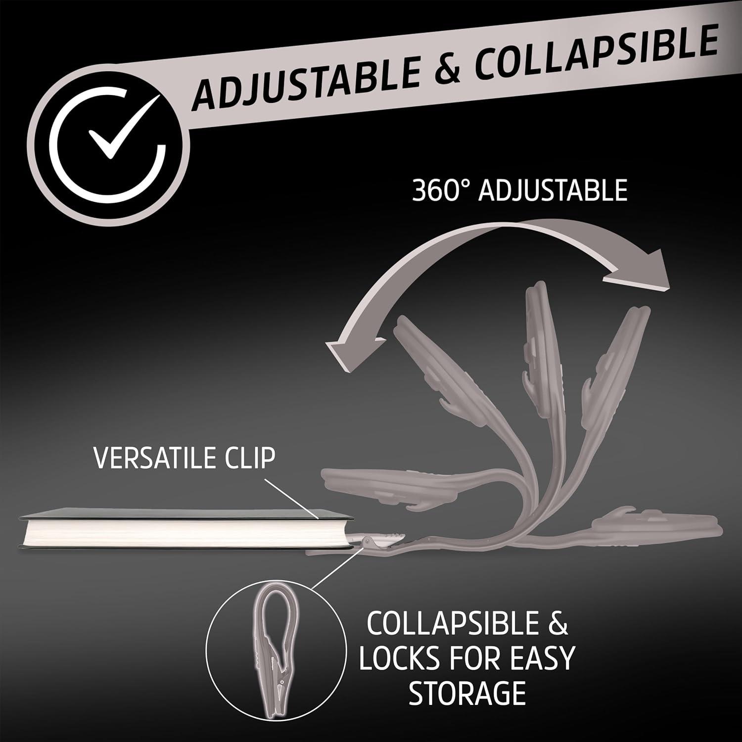 imageEnergizer FlexR LED Rechargeable Book Light for Reading in Bed Reading Light with Warm LED Color LongLasting and Lightweight Tan