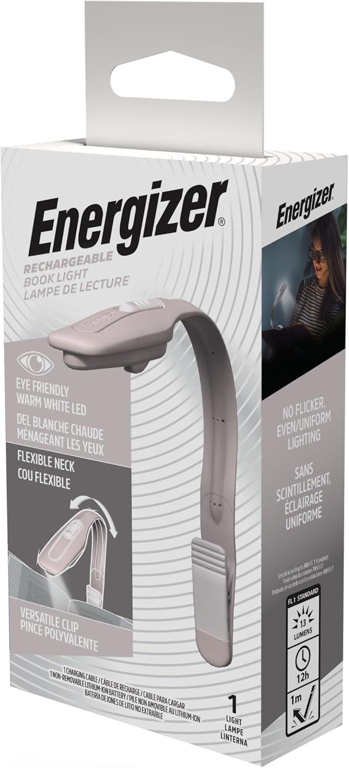 imageEnergizer FlexR LED Rechargeable Book Light for Reading in Bed Reading Light with Warm LED Color LongLasting and Lightweight Tan