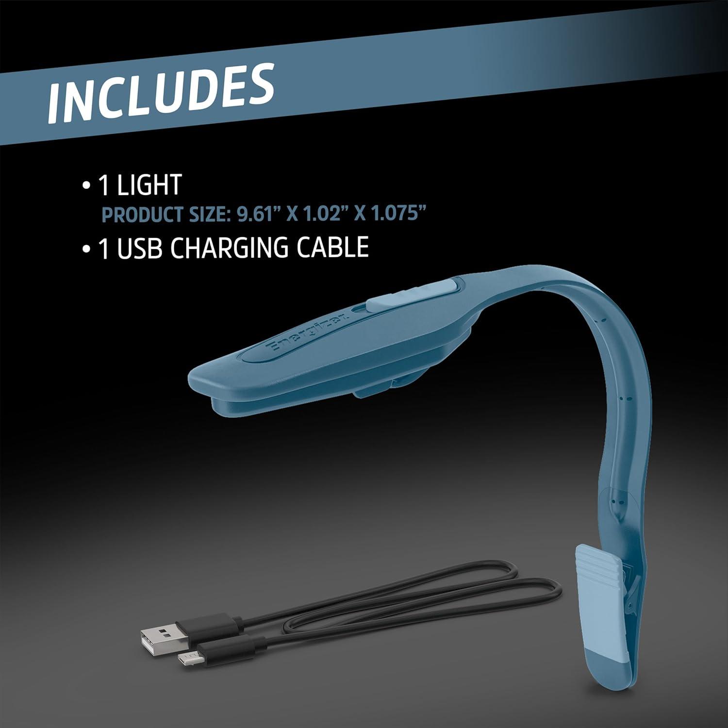 imageEnergizer FlexR LED Rechargeable Book Light for Reading in Bed Reading Light with Warm LED Color LongLasting and LightweightBlue